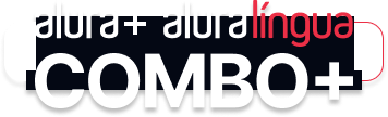 O combo+ é a junção da alura+ com a alura lingua